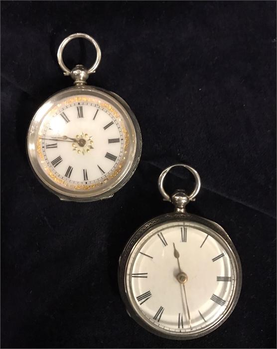 Two ladies silver pocket watches .925 and .935