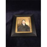 Circa 1830 English School miniature in a classic frame with gold mount.