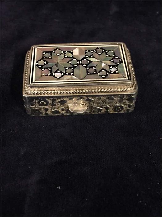 Three silver and inlay pill boxes - Image 4 of 4