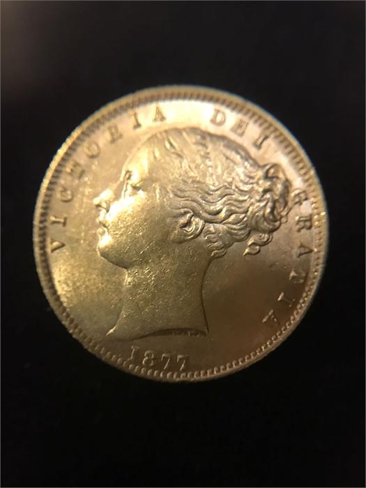 A Victorian gold sovereign 1877