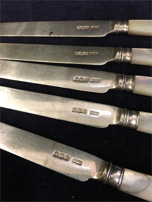 Five silver and pearl handled knives - Image 2 of 2