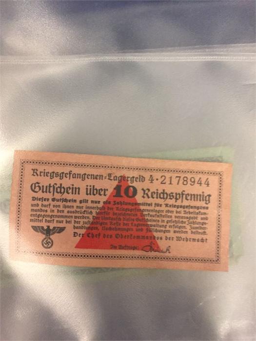A folder of World War II German Prisoner of War money - Image 3 of 3