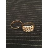 A 9ct gold hallmarked ring (3.1g) and a scrap gold ring Hallmarked 9ct (1.5g)