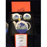 Bizarre Clarice Cliff Blue Crocus boxed tea set by Wedgwood