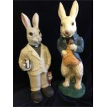 Two decorative rabbits