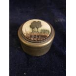A Brass trinket box with makers mark SH below.