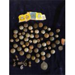 A selection of military buttons etc
