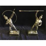 A pair of spelter statues (AF)