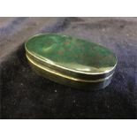 Oval silver box with bloodstone set lid circa 1890