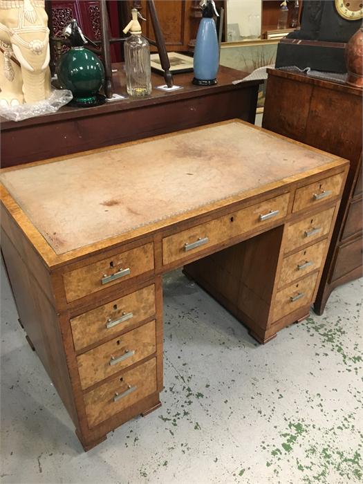 An Art Deco pedestal desk