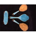 Blue enamel dressing table set