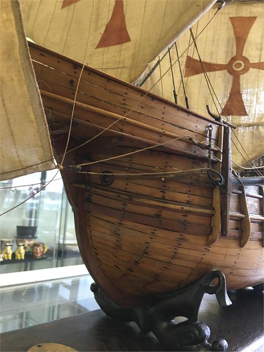 Model Ship.An excellent model of a 15th Century Spanish Nao. It was in a ship similar to this that - Image 8 of 11