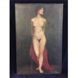 An oil on canvass of a nude.