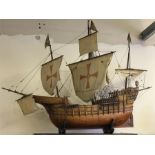 Model Ship.An excellent model of a 15th Century Spanish Nao. It was in a ship similar to this that