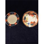 A Myott Son & Co hand painted plate and a Titian Ware 'Brocade' pattern by Adams hand painted