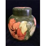 A Moorcroft Ginger jar with original stickers