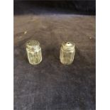 A pair of miniature hallmarked silver cruets (London)