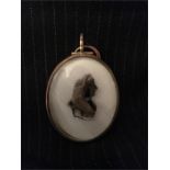 Miniature Mrs Elizabeth Hudson (British, 1750/4 - after 1802) A silhouette of a Lady, profile to the