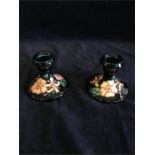 Pair of Oberon Moorcroft candle holders
