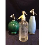 Three Vintage Soda Siphons