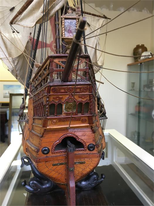 Model Ship.An excellent model of a 15th Century Spanish Nao. It was in a ship similar to this that - Image 9 of 11