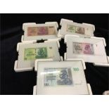 A selection of framed bank notes Reserve Bank of Zimbabwe