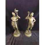 A pair of Spelter figures