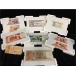 A selection of framed Bank Notes including Russia.