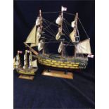 Two models of HMS Victory