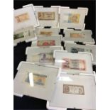 A selection of framed International bank notes