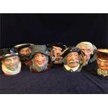 Seven Royal Doulton Toby Jugs