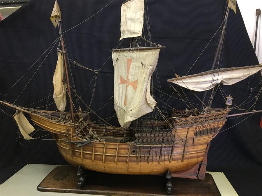 Model Ship.An excellent model of a 15th Century Spanish Nao. It was in a ship similar to this that - Image 11 of 11