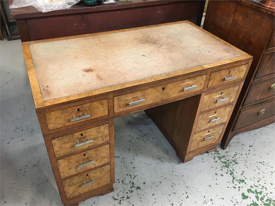 An Art Deco pedestal desk - Image 2 of 3