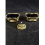 Pair of silver salts hallmarked Birmingham 1902-4