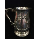 A George II silver tankard hallmarked London 1758 Makers Mark James Morrison