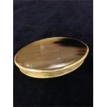 An oval horn snuff box circa 1820