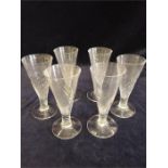 A set of six 18th Century glasses