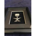 Saudi Arabian Silver presentation insignia in box frame