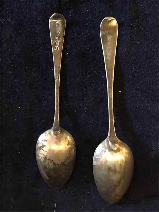 Two silver teaspoons