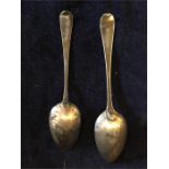 Two silver teaspoons