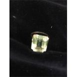 Citrine Ring Emerald Cut set in 9ct gold, hallmarked 4.3gms total weight