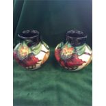 A Pair of Moorcroft small Anna Lily vases