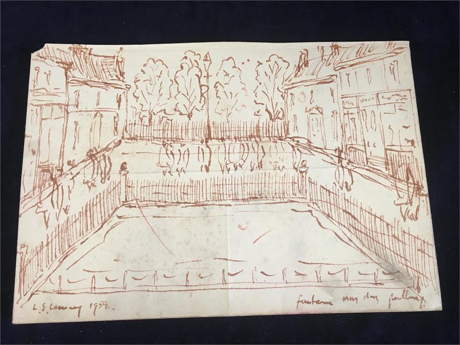 A sketch signed L S Lowry and dated 1959, our client has not had this sketch formally attributed