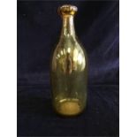 Yellow glass bottle with snapped pontil