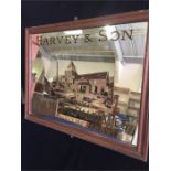 An Original Harvey & Son Bridge Wharf Brewery Lewes Old Mild & Pale Ales pub mirror