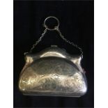 A Vintage silver plate ladies evening bag and a ladies evening bag