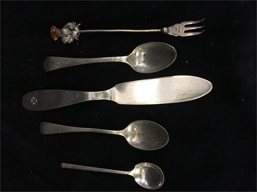 A selection of silver items, various hallmarks.