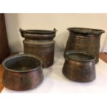 Four Antique Persian metal pots