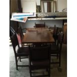 Dining Table and Six leather chairs