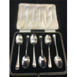 A Boxed set of six silver teaspoons (78.5g)